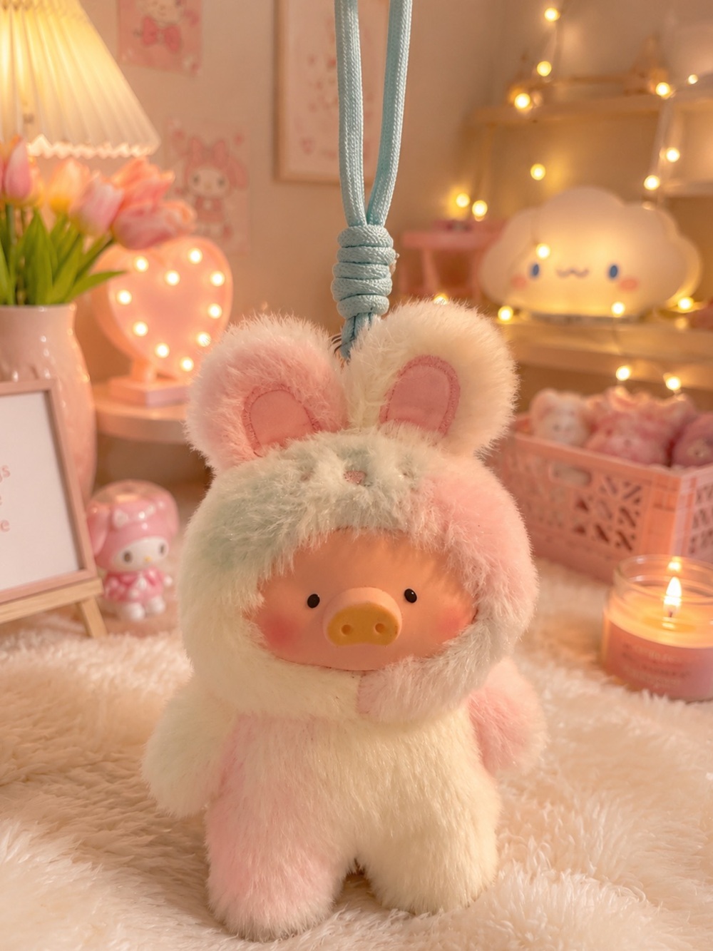 LULU the Piggy Pastel Bunny Plush Pendant